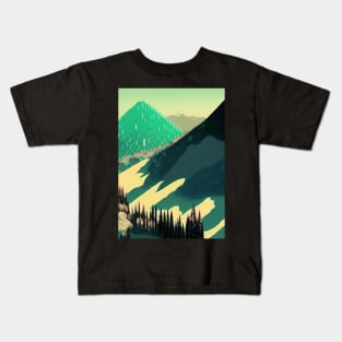 GREEN TINGED MOUNTAIN VIEW Kids T-Shirt